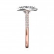 FlyerFit® 18K Pink Gold Shank And White Gold Top Micropave Halo Engagement Ring