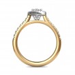 FlyerFit® 18K Yellow Gold Shank And White Gold Top Micropave Halo Engagement Ring
