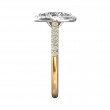 FlyerFit® 18K Yellow Gold Shank And White Gold Top Micropave Halo Engagement Ring