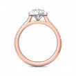 FlyerFit® 18K Pink Gold Shank And White Gold Top Micropave Halo Engagement Ring