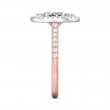 FlyerFit® 18K Pink Gold Shank And White Gold Top Micropave Halo Engagement Ring