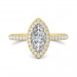FlyerFit® 14K Yellow Gold Micropave Halo Engagement Ring