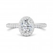 FlyerFit® 14K White Gold Micropave Halo Engagement Ring