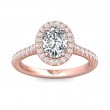 FlyerFit® 18K Pink Gold Micropave Halo Engagement Ring