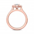 FlyerFit® 18K Pink Gold Micropave Halo Engagement Ring