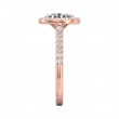 FlyerFit® 18K Pink Gold Micropave Halo Engagement Ring
