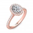 FlyerFit® 18K Pink Gold Micropave Halo Engagement Ring