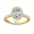 FlyerFit® 14K Yellow Gold Micropave Halo Engagement Ring