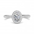 FlyerFit® 14K White Gold Micropave Halo Engagement Ring