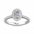 FlyerFit® 14K White Gold Micropave Halo Engagement Ring