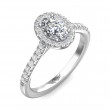 FlyerFit® 14K White Gold Micropave Halo Engagement Ring