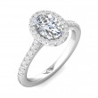 FlyerFit® 14K White Gold Micropave Halo Engagement Ring