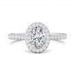 FlyerFit® 18K White Gold Micropave Halo Engagement Ring