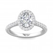 FlyerFit® 18K White Gold Micropave Halo Engagement Ring