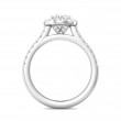 FlyerFit® 18K White Gold Micropave Halo Engagement Ring