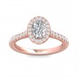FlyerFit® 18K Pink Gold Micropave Halo Engagement Ring