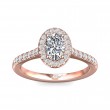 FlyerFit® 14K Pink Gold Micropave Halo Engagement Ring