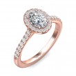 FlyerFit® 14K Pink Gold Micropave Halo Engagement Ring