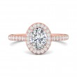 FlyerFit® 14K Pink Gold Micropave Halo Engagement Ring