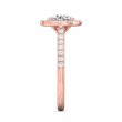 FlyerFit® 14K Pink Gold Micropave Halo Engagement Ring