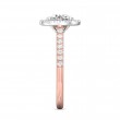 FlyerFit® 14K Pink Gold Shank And White Gold Top Micropave Halo Engagement Ring