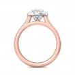 FlyerFit® 14K Pink Gold Shank And White Gold Top Micropave Halo Engagement Ring