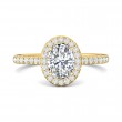 FlyerFit® 18K Yellow Gold Micropave Halo Engagement Ring