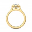 FlyerFit® 18K Yellow Gold Micropave Halo Engagement Ring