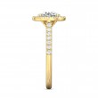 FlyerFit® 18K Yellow Gold Micropave Halo Engagement Ring