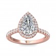 FlyerFit® 18K Pink Gold Micropave Halo Engagement Ring