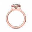 FlyerFit® 18K Pink Gold Micropave Halo Engagement Ring