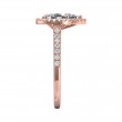 FlyerFit® 18K Pink Gold Micropave Halo Engagement Ring