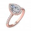 FlyerFit® 18K Pink Gold Micropave Halo Engagement Ring