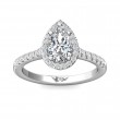FlyerFit® Platinum Micropave Halo Engagement Ring