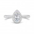 FlyerFit® 14K White Gold Micropave Halo Engagement Ring