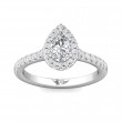 FlyerFit® 14K White Gold Micropave Halo Engagement Ring
