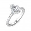 FlyerFit® 14K White Gold Micropave Halo Engagement Ring
