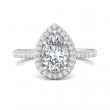 FlyerFit® Platinum Micropave Halo Engagement Ring
