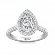 FlyerFit® Platinum Micropave Halo Engagement Ring