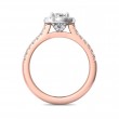 FlyerFit® 18K Pink Gold Shank And White Gold Top Micropave Halo Engagement Ring