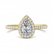 FlyerFit® 14K Yellow Gold Micropave Halo Engagement Ring