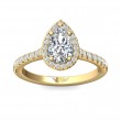FlyerFit® 14K Yellow Gold Micropave Halo Engagement Ring