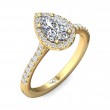 FlyerFit® 14K Yellow Gold Micropave Halo Engagement Ring
