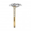 FlyerFit® 18K Yellow Gold Shank And White Gold Top Micropave Halo Engagement Ring