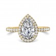 FlyerFit® 14K Yellow Gold Micropave Halo Engagement Ring