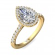 FlyerFit® 14K Yellow Gold Micropave Halo Engagement Ring