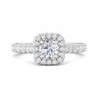 FlyerFit® 14K White Gold Micropave Halo Engagement Ring