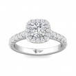 FlyerFit® 14K White Gold Micropave Halo Engagement Ring