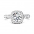 FlyerFit® 18K White Gold Micropave Halo Engagement Ring
