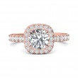 FlyerFit® 18K Pink Gold Micropave Halo Engagement Ring